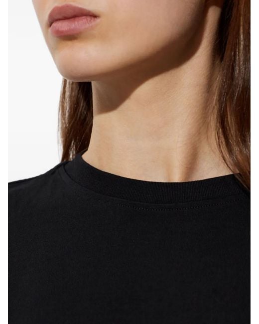 McQueen Black Lace-Trim Ruffled T-Shirt