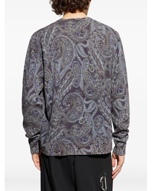 Etro Gray Patterned Sweater for men
