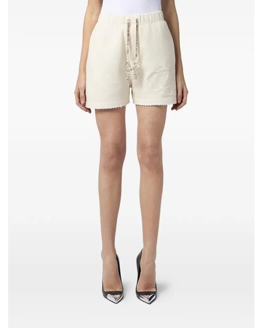Philipp Plein Natural Drawstring Shorts
