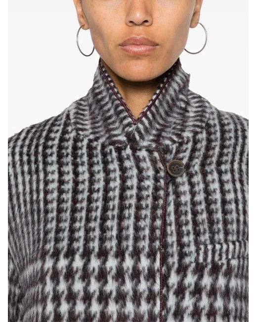 Cappotto Monopetto Con Motivo Pied-De-Poule di Forte Forte in Black