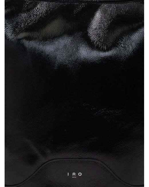 IRO Black Leather Bucket Bag