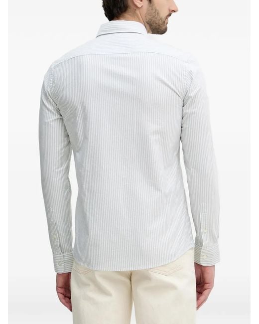 Boss White Striped Button Shirt for men