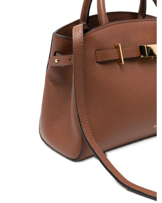 DeMellier London Brown Small Hudson Grained-Leather Tote Bag