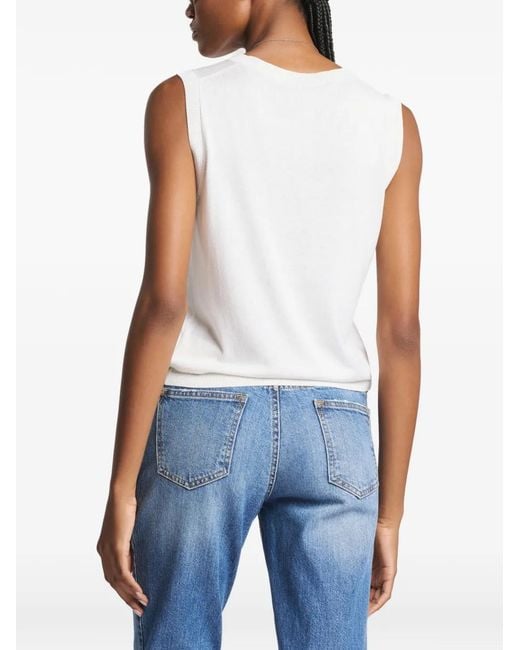 Fay Mouwloze Top in het White