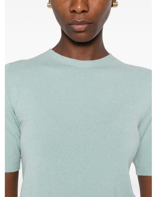 AROVESCIO Blue Short-Sleeve Knitted T-Shirt
