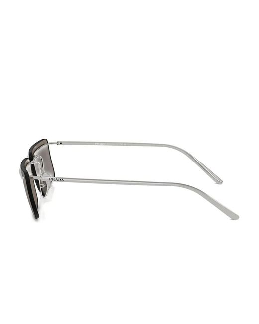 Prada Gray Rectangle-Frame Sunglasses for men
