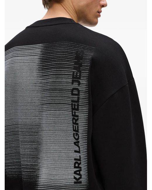 Karl Lagerfeld Black Logo-Print Sweatshirt for men