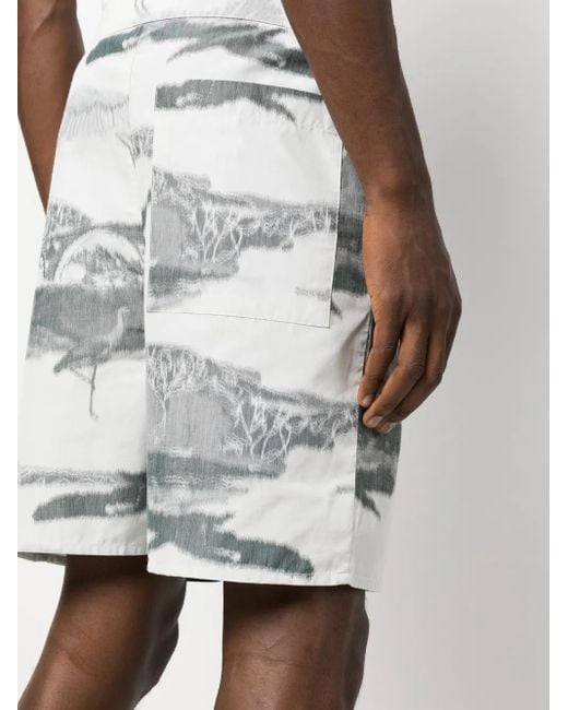 Henrik Vibskov Gray Graphic-Print Bermuda Shorts for men