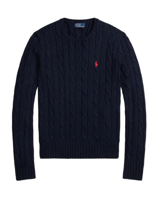 Polo Ralph Lauren Blue Cable-Knit Crew-Neck Sweater