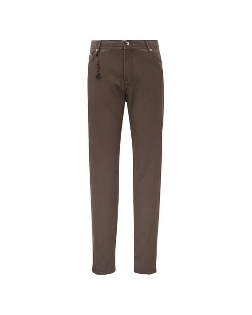 Marco Pescarolo Brown Solid Trousers for men