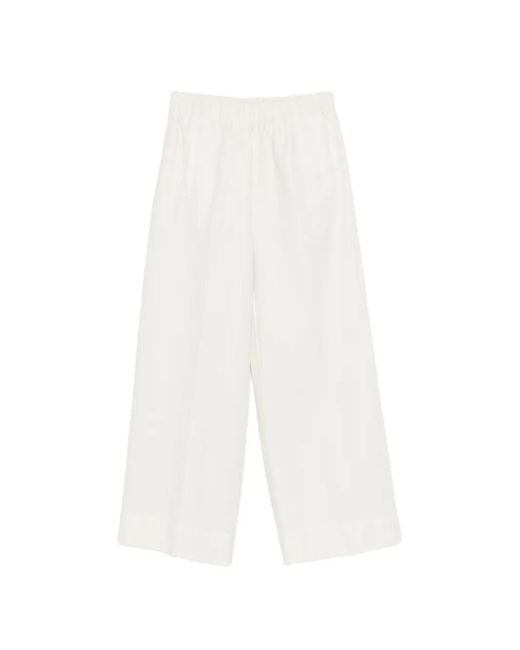 ROSSO35 White Elasticated-Waist Trousers