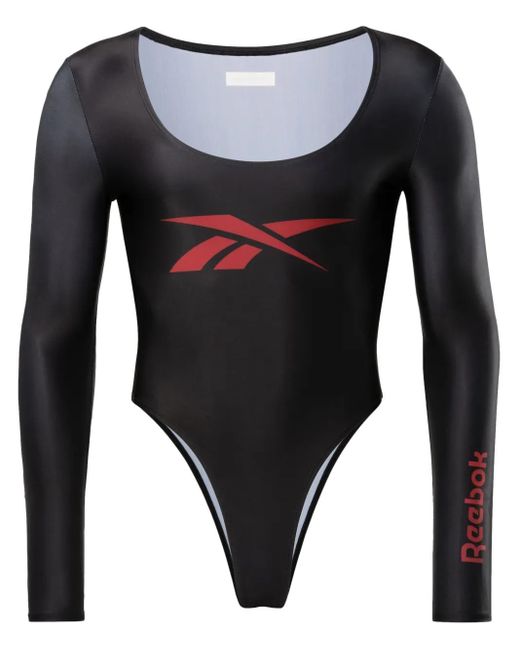 Reebok Gray Vector Scoop-Neck Bodysuit