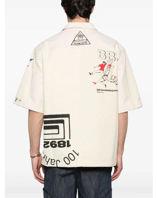 MARINE SERRE Pink Regenerated Tote Bags Bowling Shirt for men