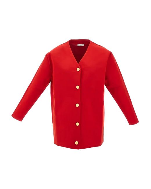 Bally Red Silk-Blend Cardigan