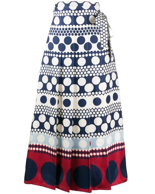Valentino Garavani Multicolor Stripe And Dot Skirt
