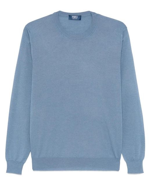 Pull En Maille Fine Fedeli pour homme en coloris Blue