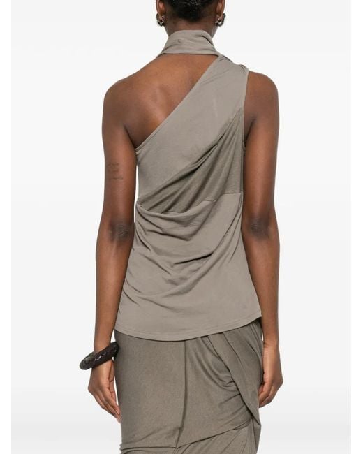 Entire studios Natural Sleeveless Draped-Design Top