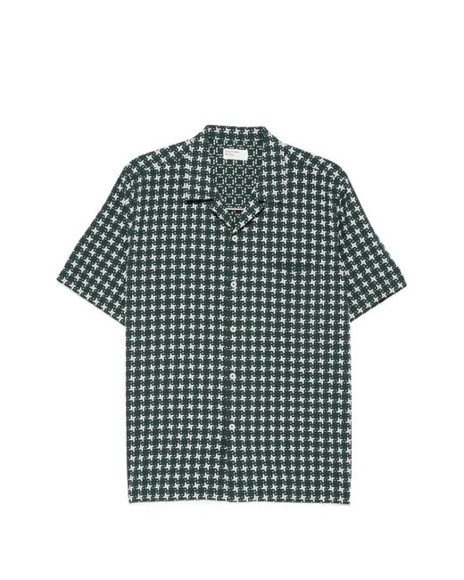 Universal Works Green Embroidered-Detail Short-Sleeve Shirt for men