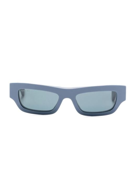 Gucci Blue Rectangle-Frame Sunglasses
