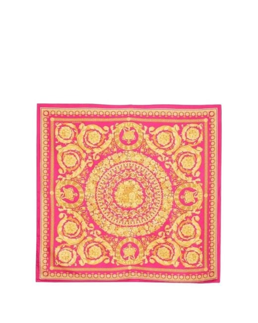 Versace Pink Barocco-Pattern Scarf for men
