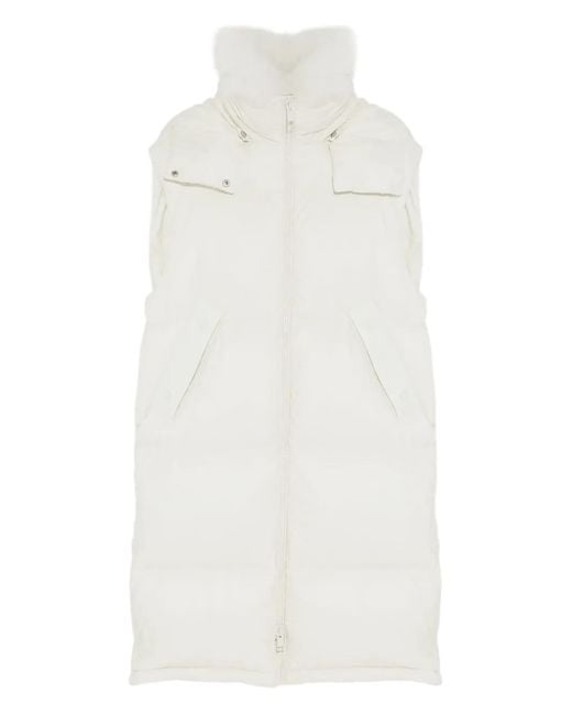 Yves Salomon White Detachable-Hoodie Gilet