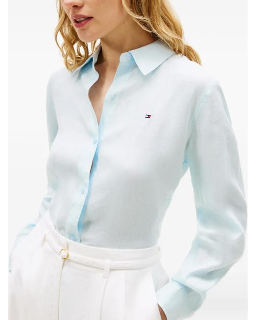 Tommy Hilfiger White Chemise À Manches Longues