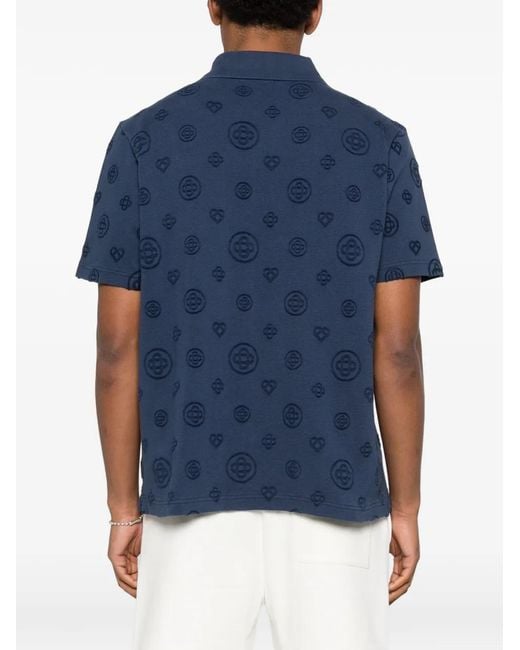 Casablanca Blue Monogram Polo for men