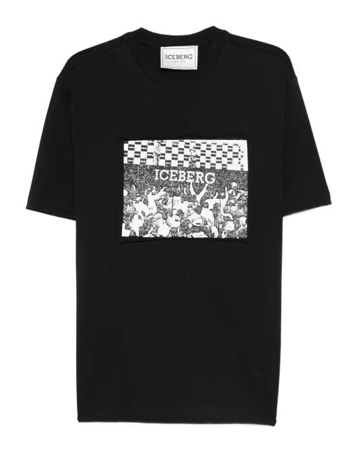 メンズ Iceberg グラフィック Tシャツ Black