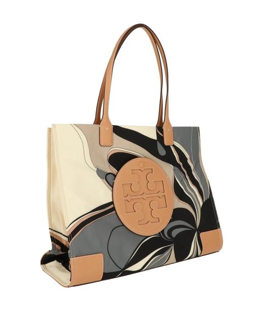 Tory Burch Black Graphic-Print Tote Bag