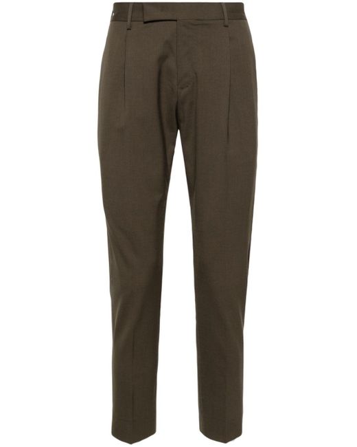 PT Torino Gray Mid-rise Tailored Trousers for men