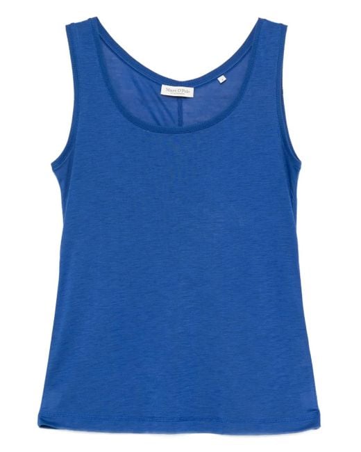Marc O' Polo Blue Scoop-Neck Ribbed Top