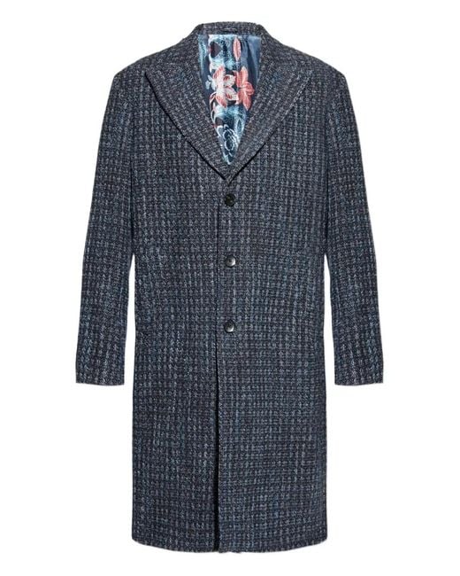Abrigo Texturizado Etro de hombre de color Blue