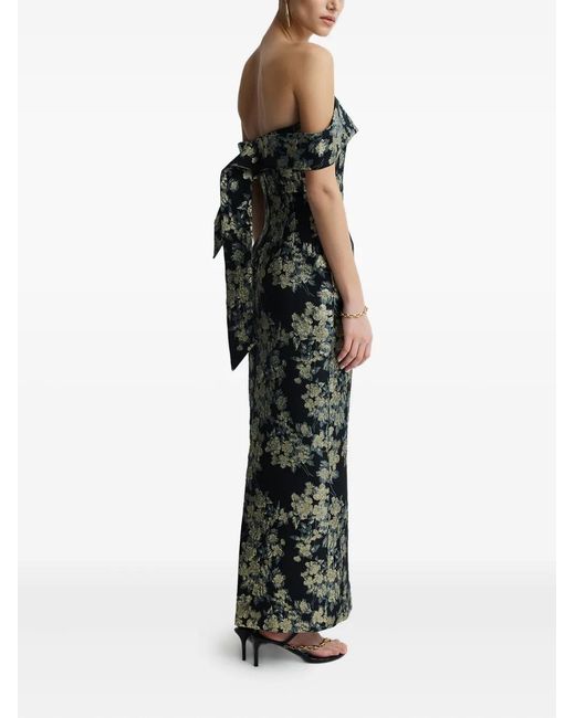 Anna Quan Green Schulterfreies Eira Maxikleid