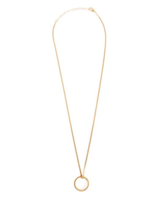 MM6 by Maison Margiela White Logo Ring Pendant Necklace