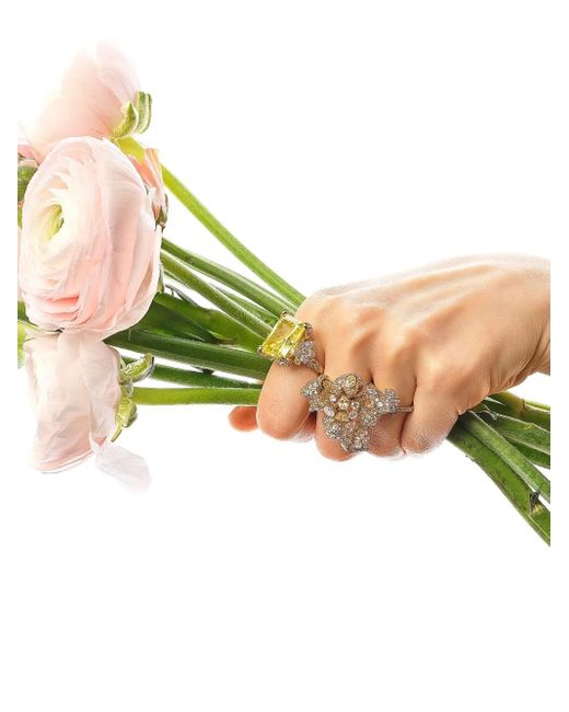 Anabela Chan White 18K Mini Daisy Diamond Ring