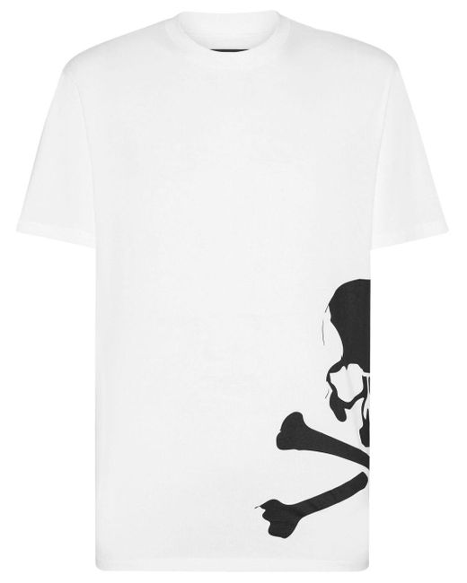 Philipp Plein White Skull & Bones Cotton T-shirt for men