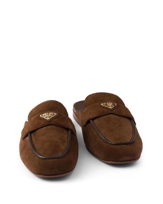 Prada Brown Mules Aus Wildleder