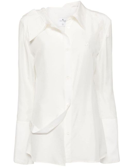 Courreges White Modular Silk Shirt