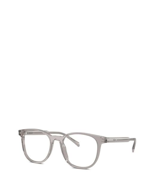 Prada Gray Round-Frame Glasses