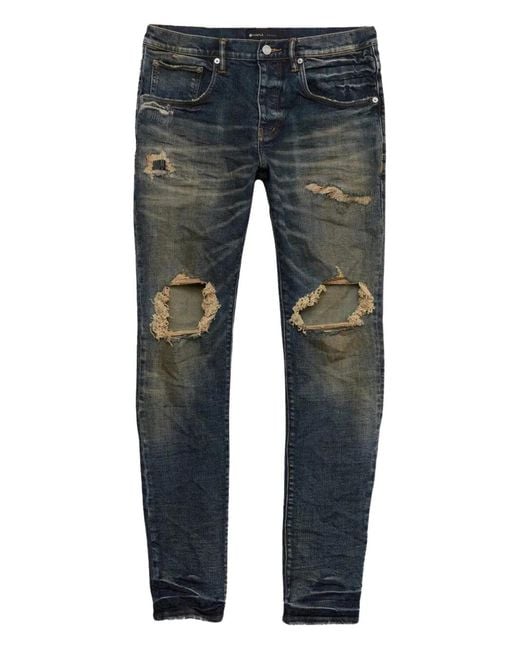Purple Brand Blue Distressed Jeans for men