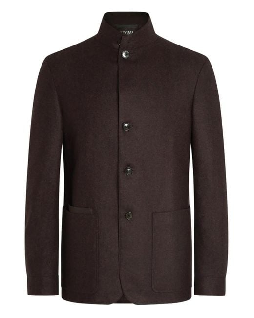 Zegna Brown Button-Fastening Jacket for men