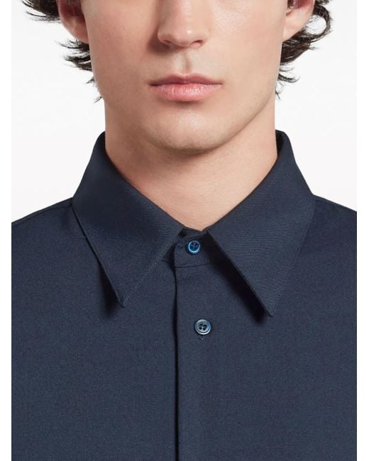 Marni Midnight Virgin Wool Shirt in Blue für Herren