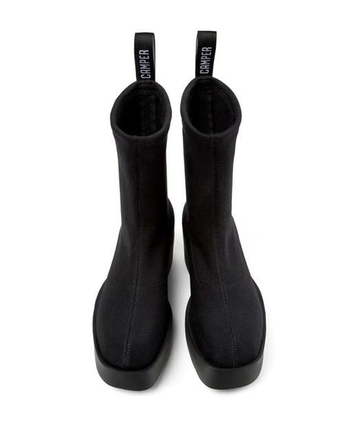 Camper Black Billie Leather Ankle Boots
