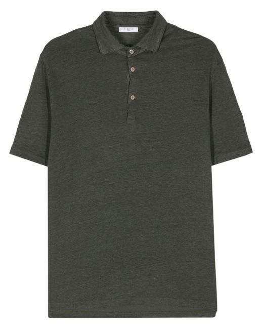Boglioli Green Slub-texture Polo Shirt for men
