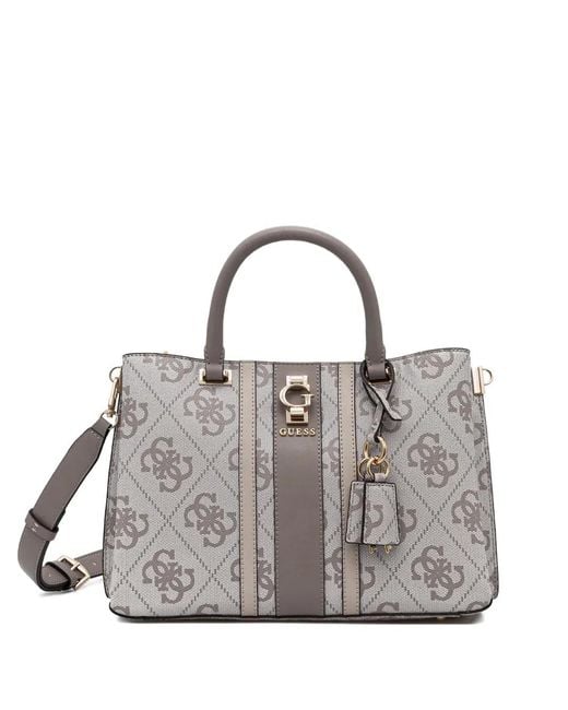 Guess Gray Erenia 4G Monogram Tote Bag