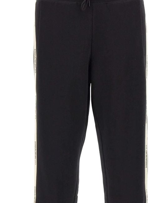 EA7 Blue Logo-Tape Track Pants for men