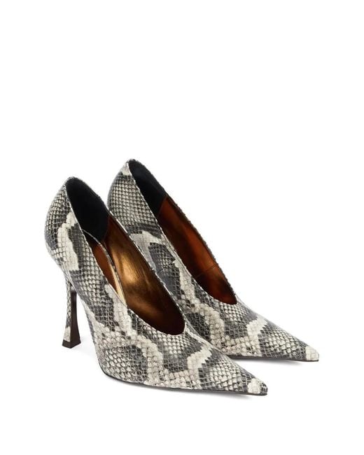 Roberto Cavalli White Python-Print Pumps