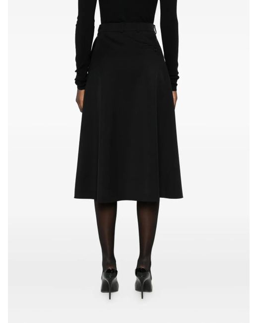 Balenciaga Black Buttoned Wool Skirt