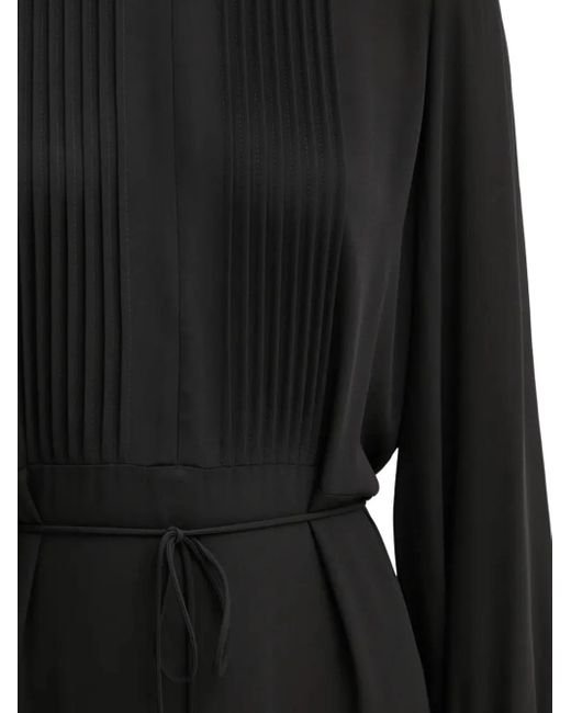 Bruuns Bazaar Black Pleated-Panel Midi Dress