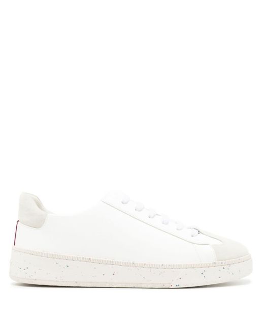 Bally White Panelled Leather Sneakers for men